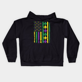 Mardi gras americain flag Kids Hoodie